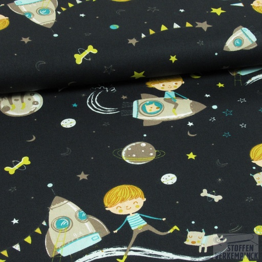 [028-09514-008] Popeline Bio prince in space - zwart