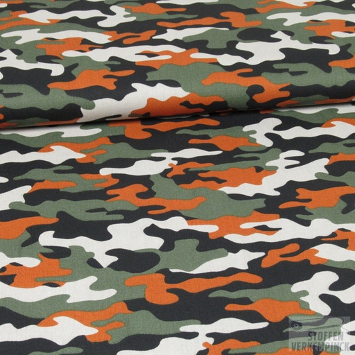 [VE-08218-009] Popeline print camo - dark green