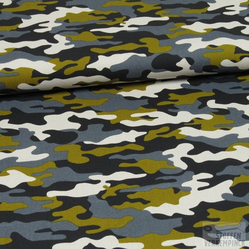 [VE-08218-003] Popeline print camo - jeans
