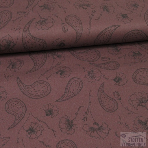 [BI-210265-14LMV] Popeline Stretch Paisley & Bloem