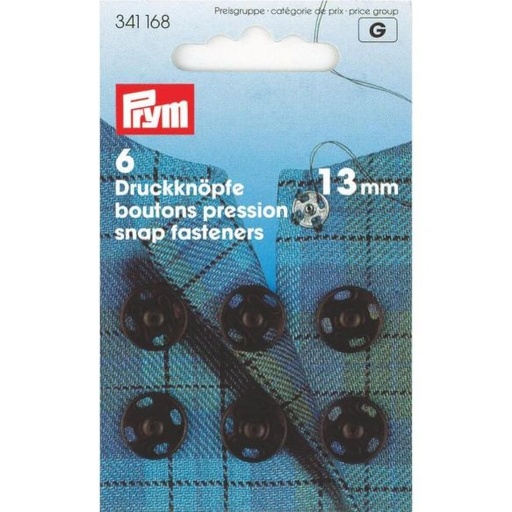 [022.341168] Prym Aannaaidrukknopen Zwart 13mm