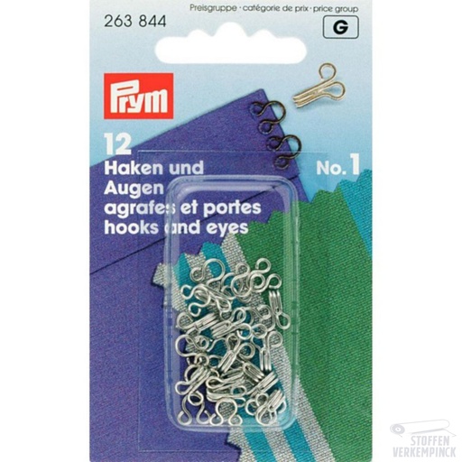[022.263844] Prym Haken & Ogen Nr.1 Zilver