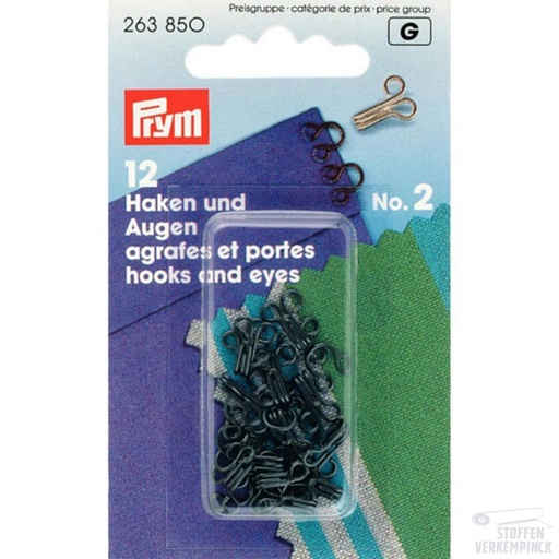[022.263850] Prym Haken & Ogen Nr.2 Zwart