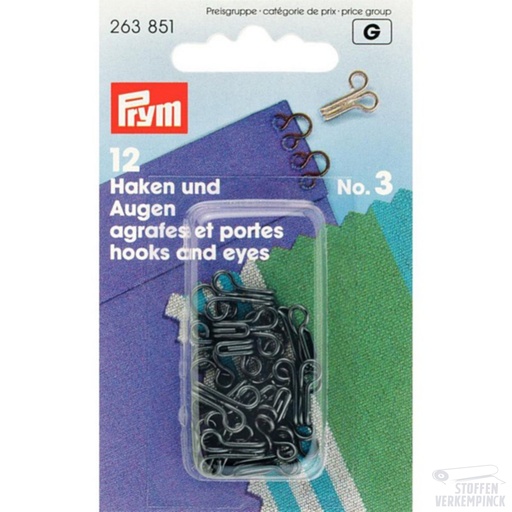 [022.263851] Prym Haken & Ogen Nr.3 Zwart