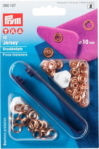 [022.390119] Prym Naaivrije drukknopen Jersey 10mm Koper