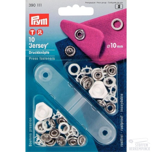 [022.390111-KRT] Prym Naaivrije Drukknopen Jersey 10mm Wit
